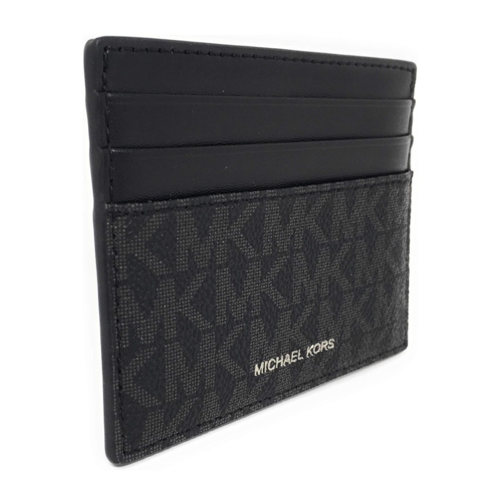 Michael Kors 🪢 NWT! Greyson Card Case in Black/Charcoal - Picture 2 of 5